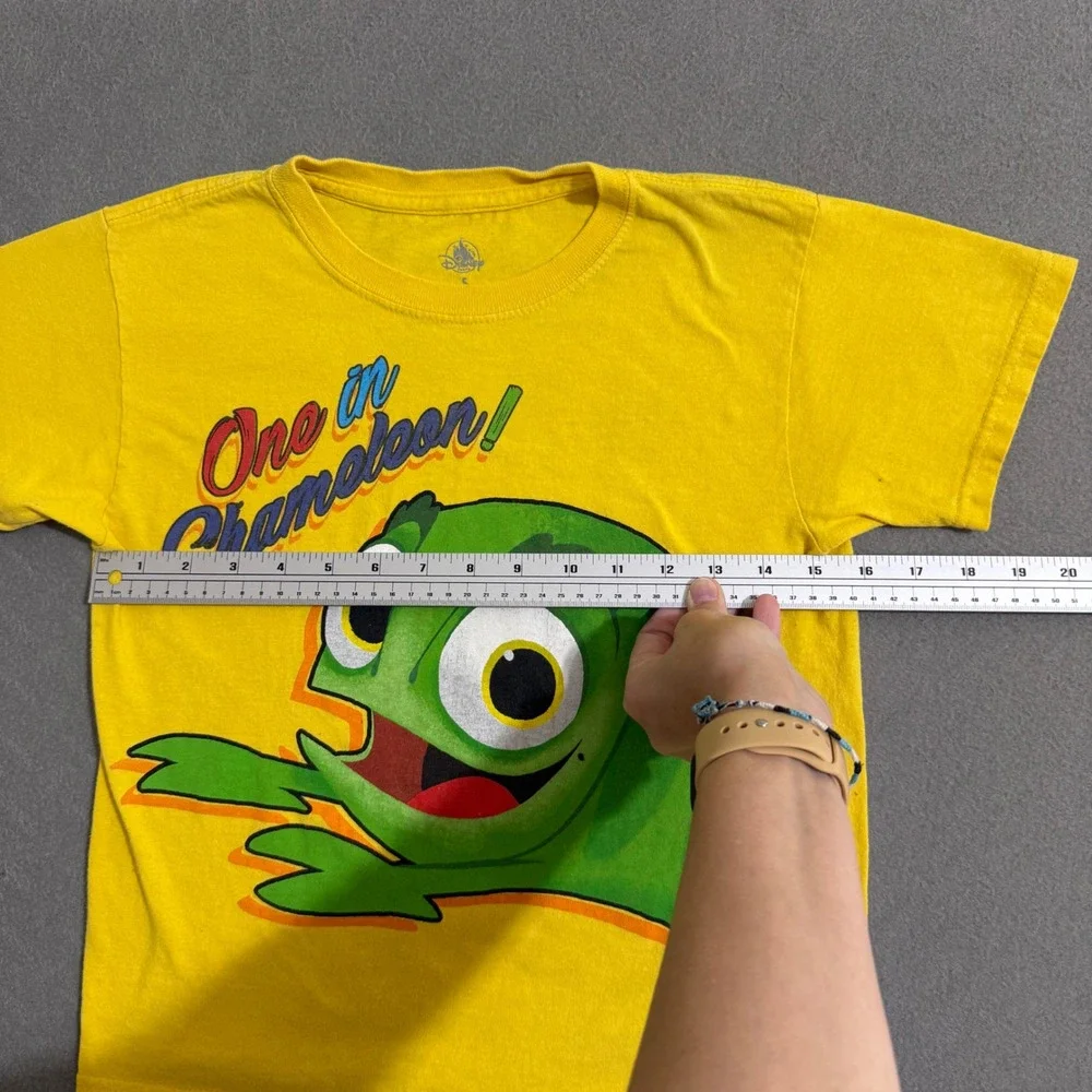 Disney Parks Kids Pascal Tangled One in Chameleon Yellow‎ Graphic T-Shirt Small